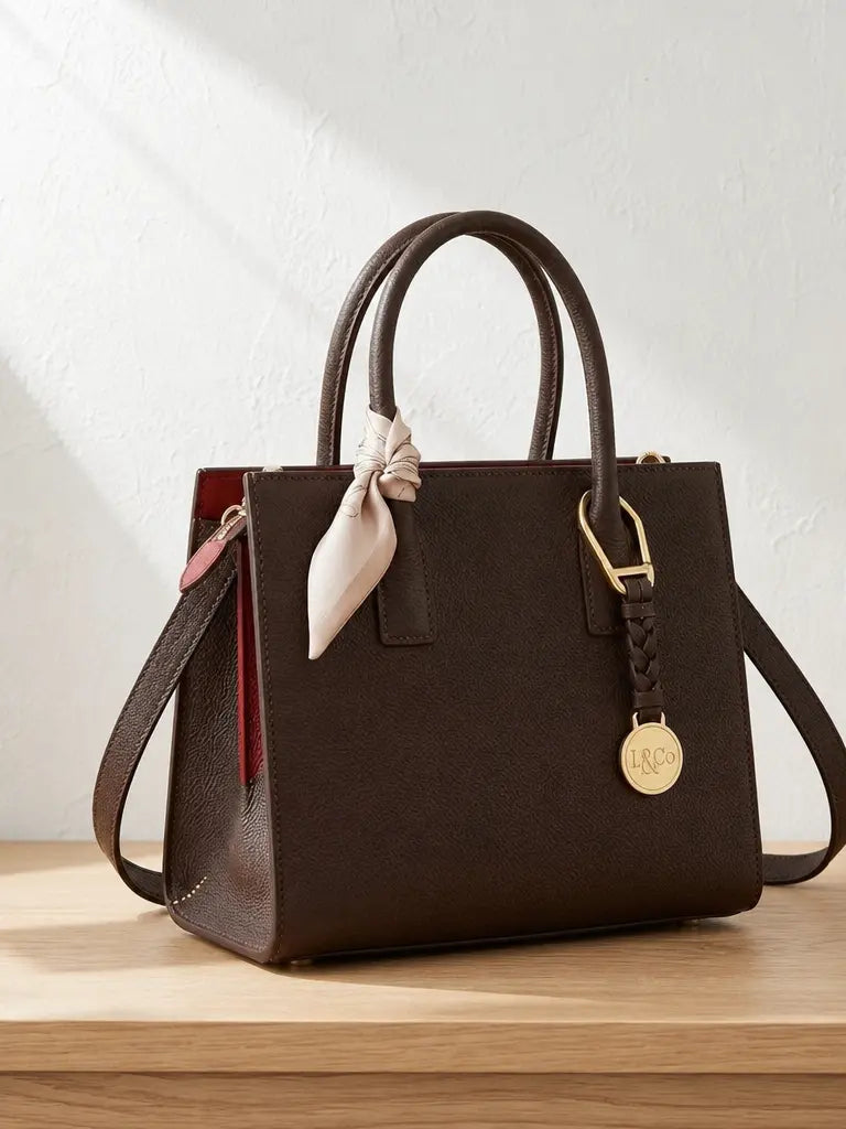 Clean isolated fashion product photograph, 3:4. The Grand Cabas de Voyage Structuré "Léonard Luxe" i