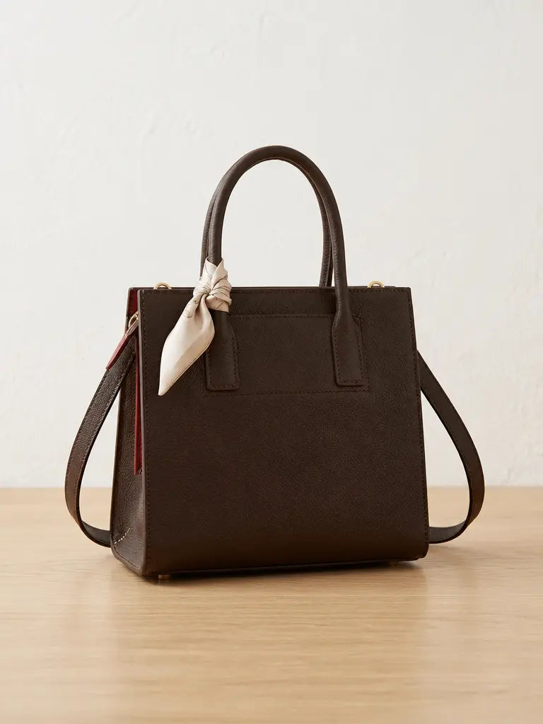 Clean isolated fashion product photograph, 3:4. The rear view of the Grand Cabas de Voyage Structuré